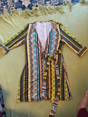 Diane Von Furstenberg Signature Silk Jersey Wrap - Size 14